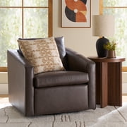 Better Homes & Gardens Steele Swivel Chair, Dark Espresso Faux Leather