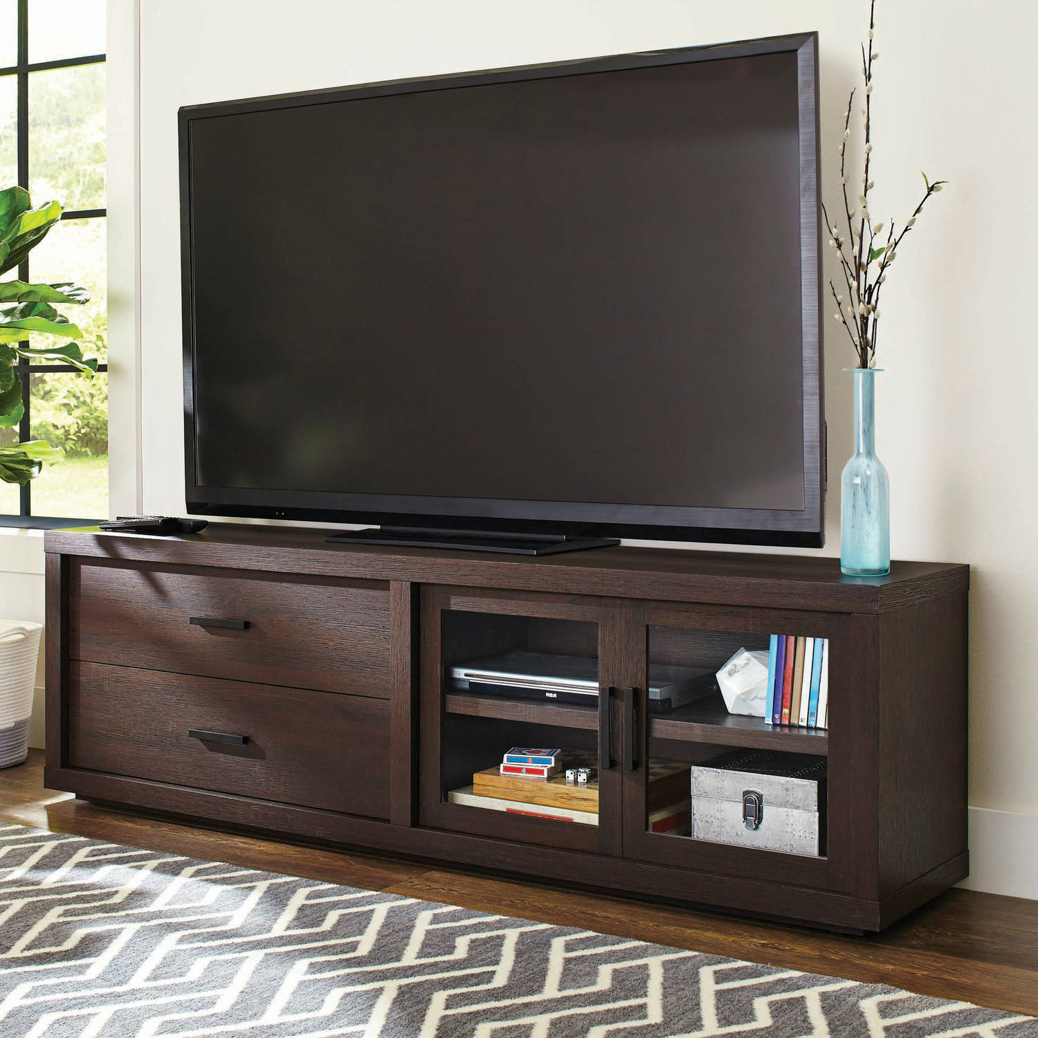 Better Homes & Gardens Steele TV Stand for TV's up to 80", Espresso - image 1 of 11