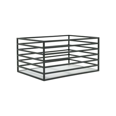 Better Homes & Gardens Storage Basket, Ribbed Metal, Matte Black