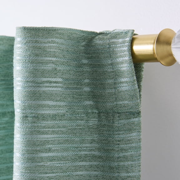 Better Homes & Gardens Striated Luxe Blackout Curtain, 1 Indoor Drape Panel for Bedroom, Pole Top, Back Tab, Green River, 50"W x 95"L Floor Length