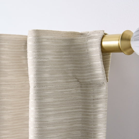Better Homes & Gardens Striated Luxe Blackout Curtain, 1 Indoor Drape Panel for Bedroom, Pole Top / Back Tab, Almond Biscuit, 50"W x 63"L, Indoor Curtain Floor Length