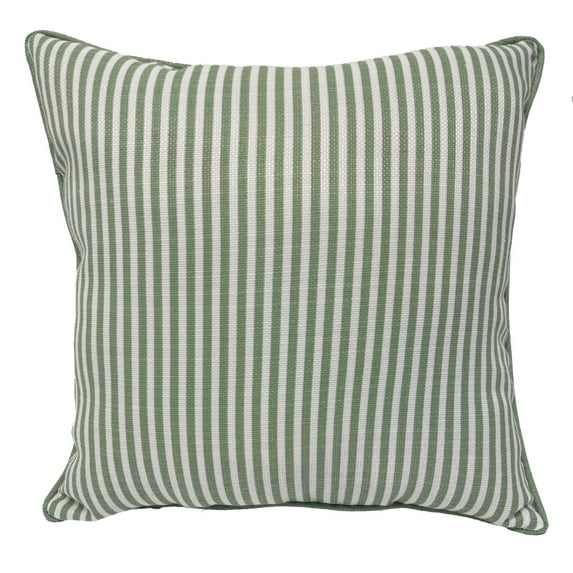 Better Homes & Gardens Striped Decorative Outdoor Throw Pillow, Off-White/Green