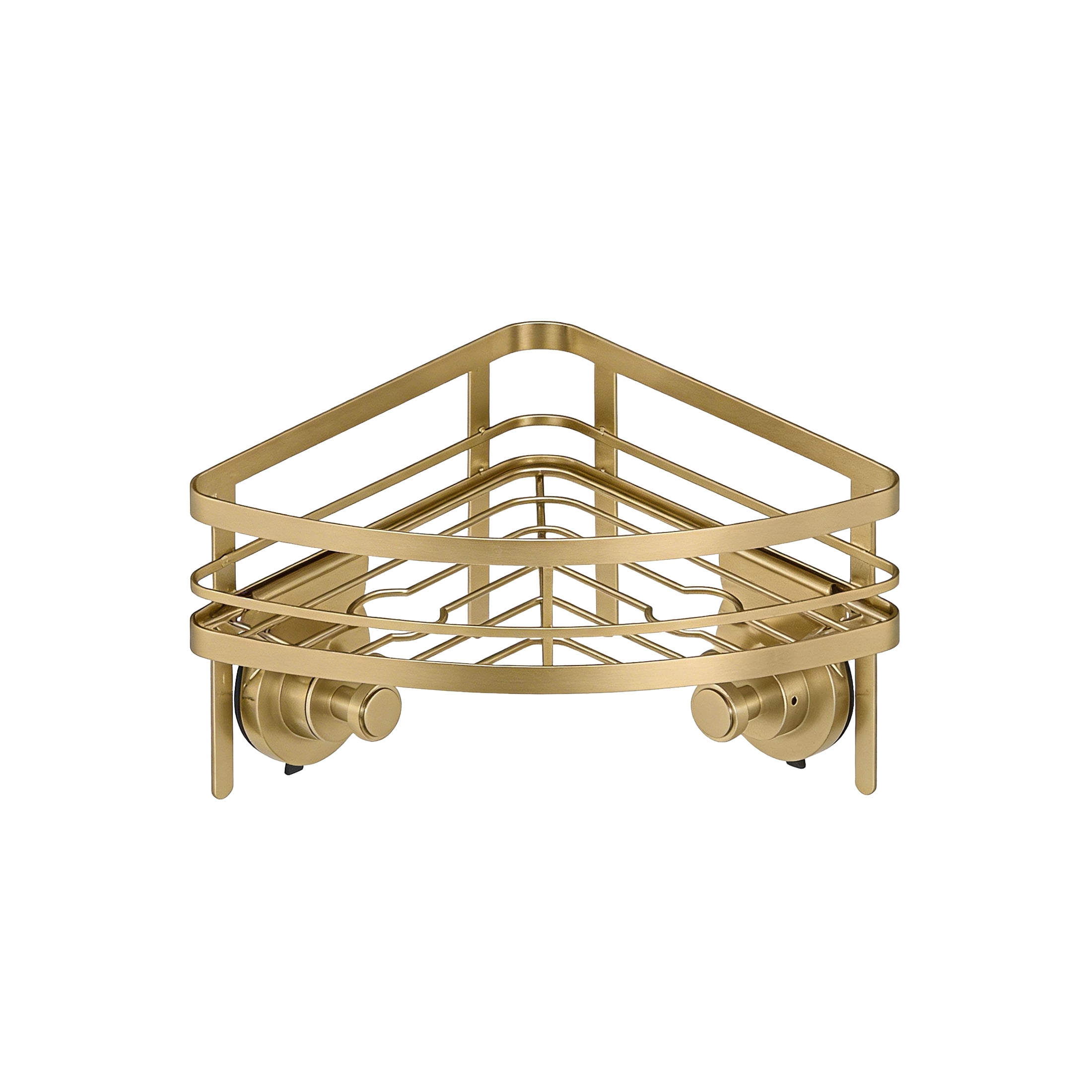 Better Homes & Gardens StyleGrip™ Corner Suction Mount Shower Caddy with Hooks, Brass