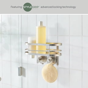 Better Homes & Gardens StyleGrip™ Suction Mount Shower Caddy w/Hooks, Satin Nickel