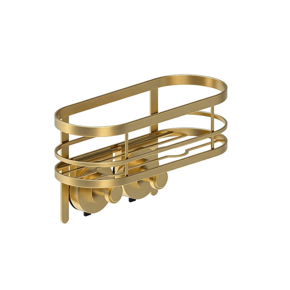 Better Homes & Gardens StyleGripâ„¢ Suction Mount Shower Caddy w/Hooks, Brass