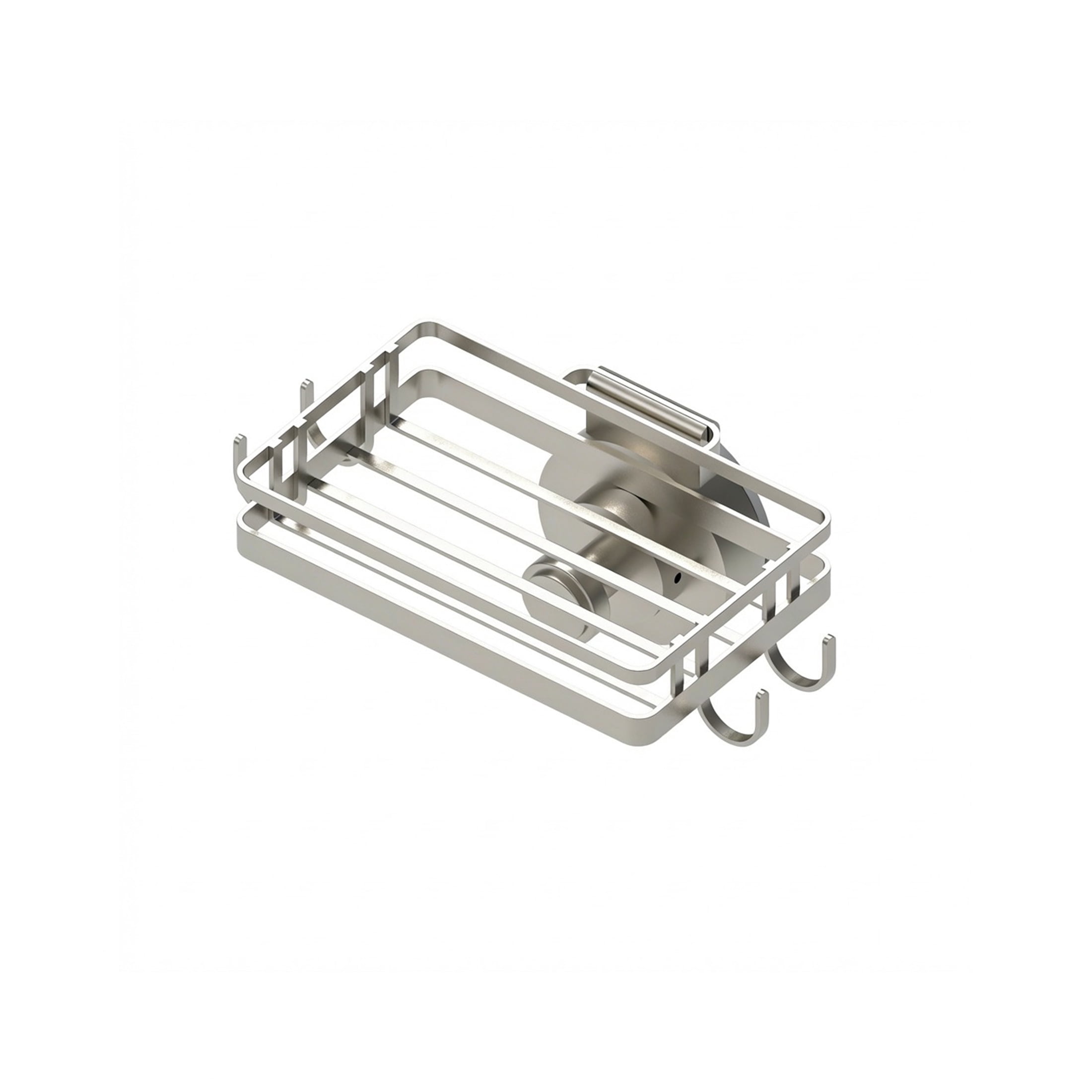 Better Homes & Gardens StyleGrip™ Suction Mount Soap Dish with Hooks, Satin Nickel