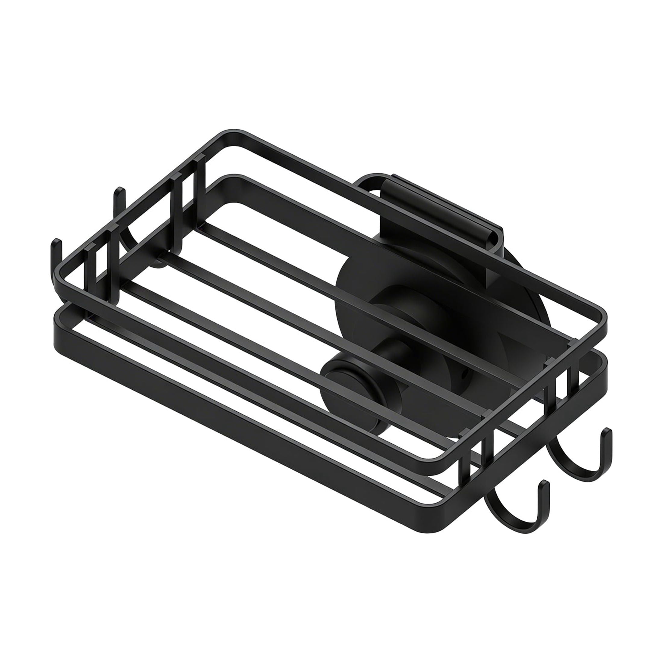Better Homes & Gardens StyleGrip™ Suction Mount Soap Dish w/ Hooks, Matte Black