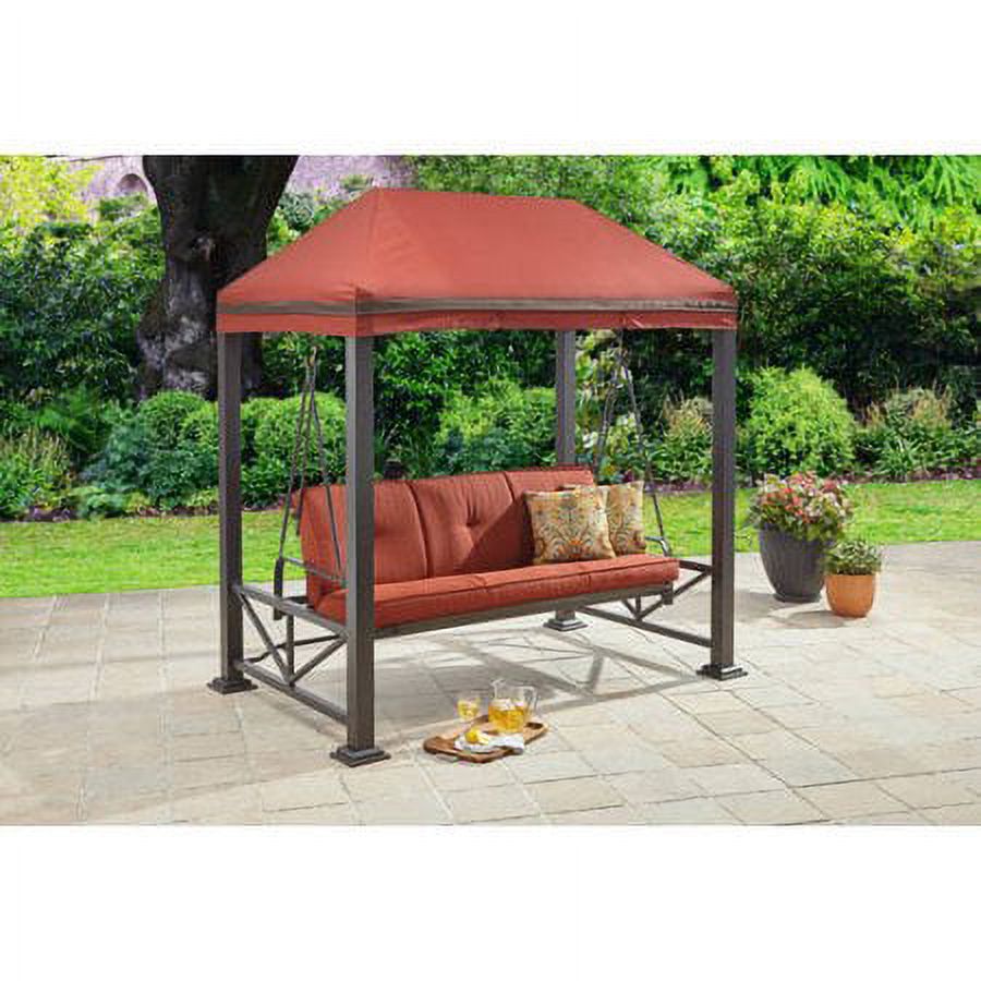 Better Homes & Gardens Sullivan Pointe Gazebo Porch Swing Bed, Seats 3, Red - image 1 of 3