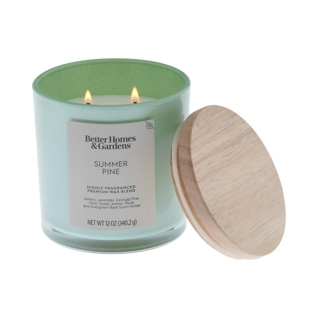 Better Homes & Gardens Summer Pine Scented 2-Wick 12oz Iridescent Jar Candle