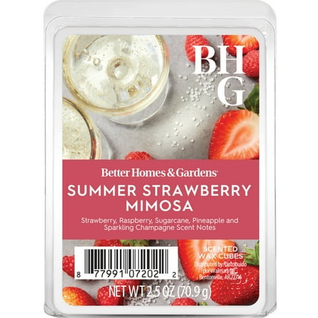 Summer Strawberry Mimosa Scented Wax Melts, Better Homes & Gardens, 2.5 oz (1-Pack)