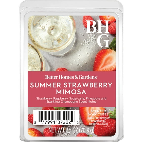 Summer Strawberry Mimosa Scented Wax Melts, Better Homes & Gardens, 2.5 oz (1-Pack)