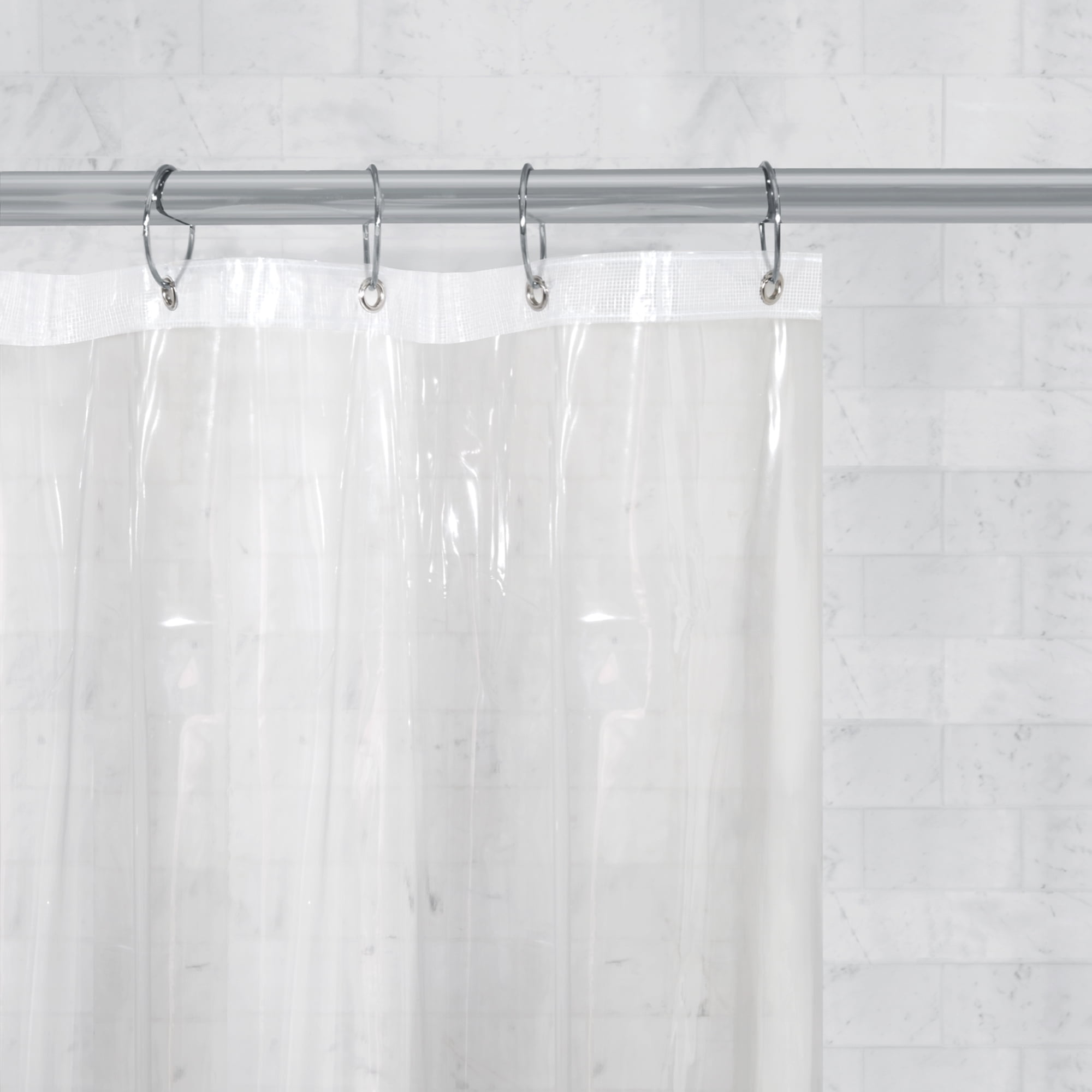 Better Homes & Gardens Super Heavyweight 10-Gauge Vinyl Shower Curtain or Liner, Clear