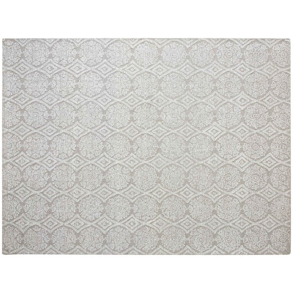 Better Homes & Gardens Suzani Taupe Medallion Wool Indoor Area Rug, 8' x 10'