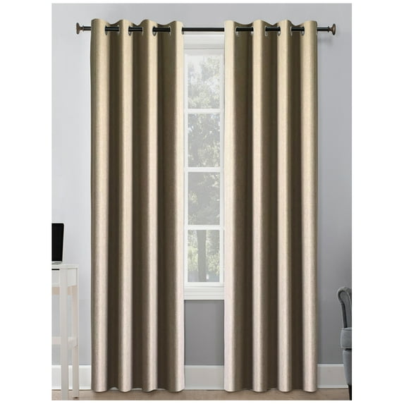 Better Homes & Gardens Solid Herringbone Blackout Curtain Panel, 1 Panel, Brown, 50" W x 108” L