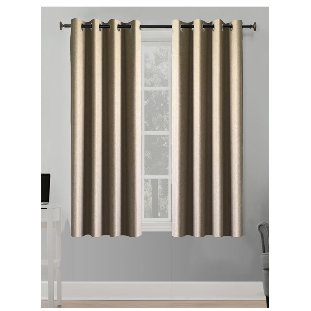 Better Homes & Gardens Solid Herringbone Blackout Curtain Panel, 1 Panel, Brown, 50" W x 63” L
