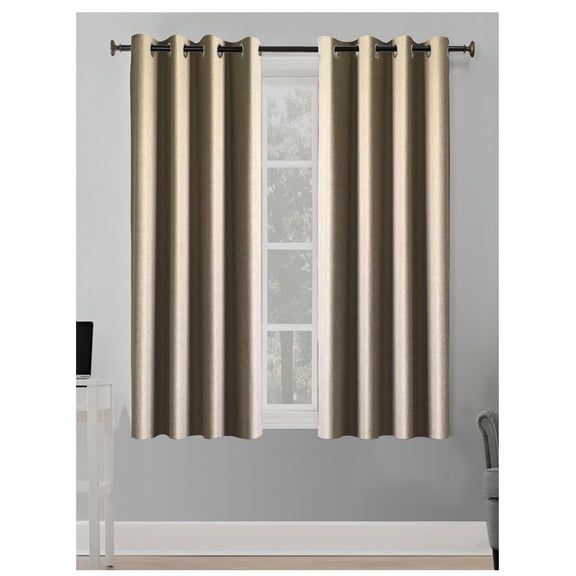 Better Homes & Gardens Solid Herringbone Blackout Curtain Panel, 1 Panel, Brown, 50 in W x 63 in L