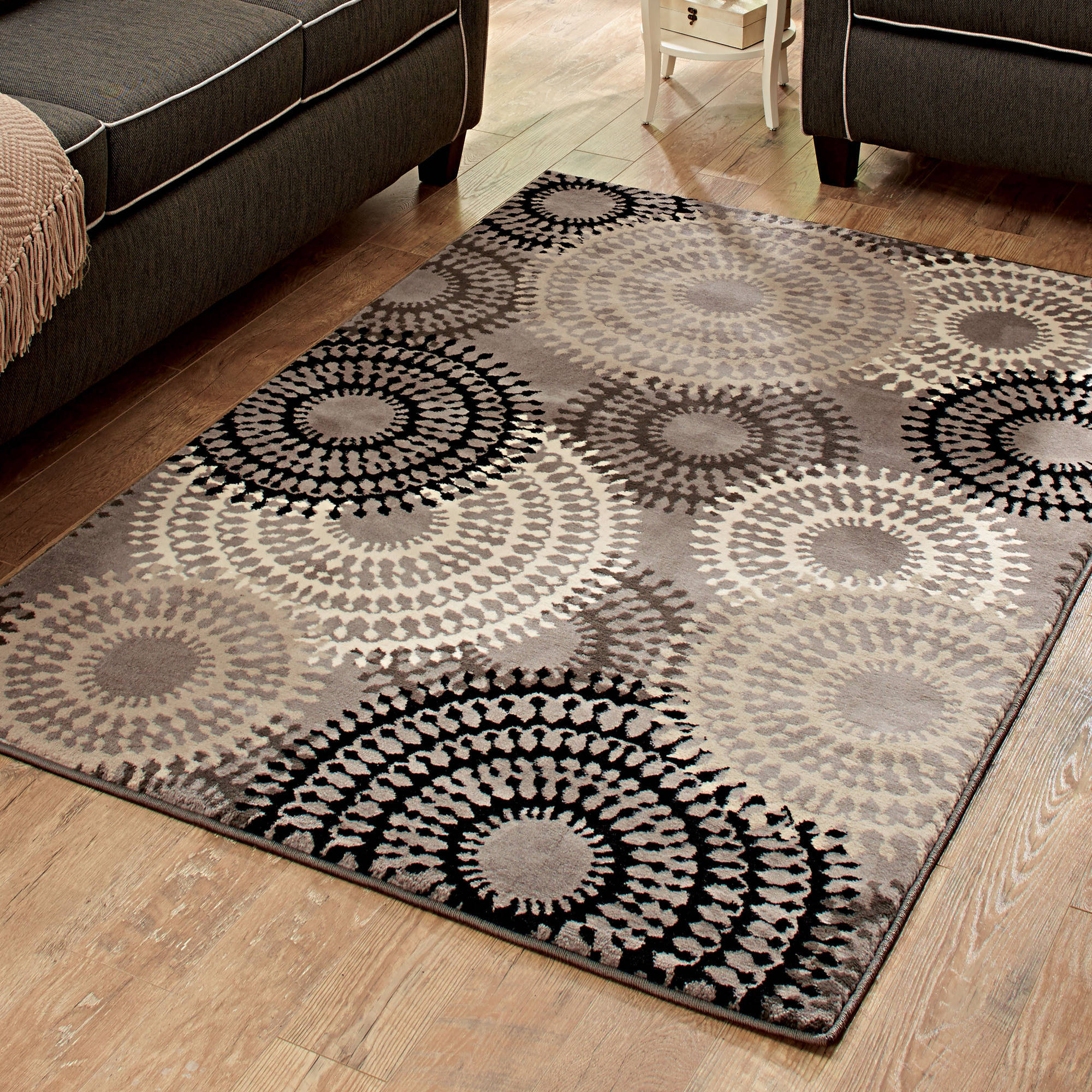 Better Homes & Gardens Taupe Ornate Circles Area Rug - image 1 of 8