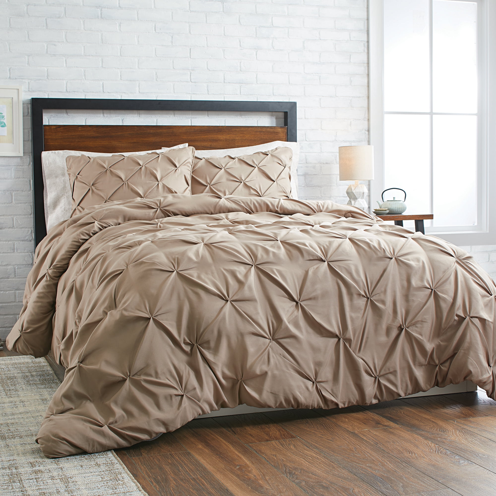 Better Homes & Gardens Taupe Pintuck 3Piece Comforter Set, King