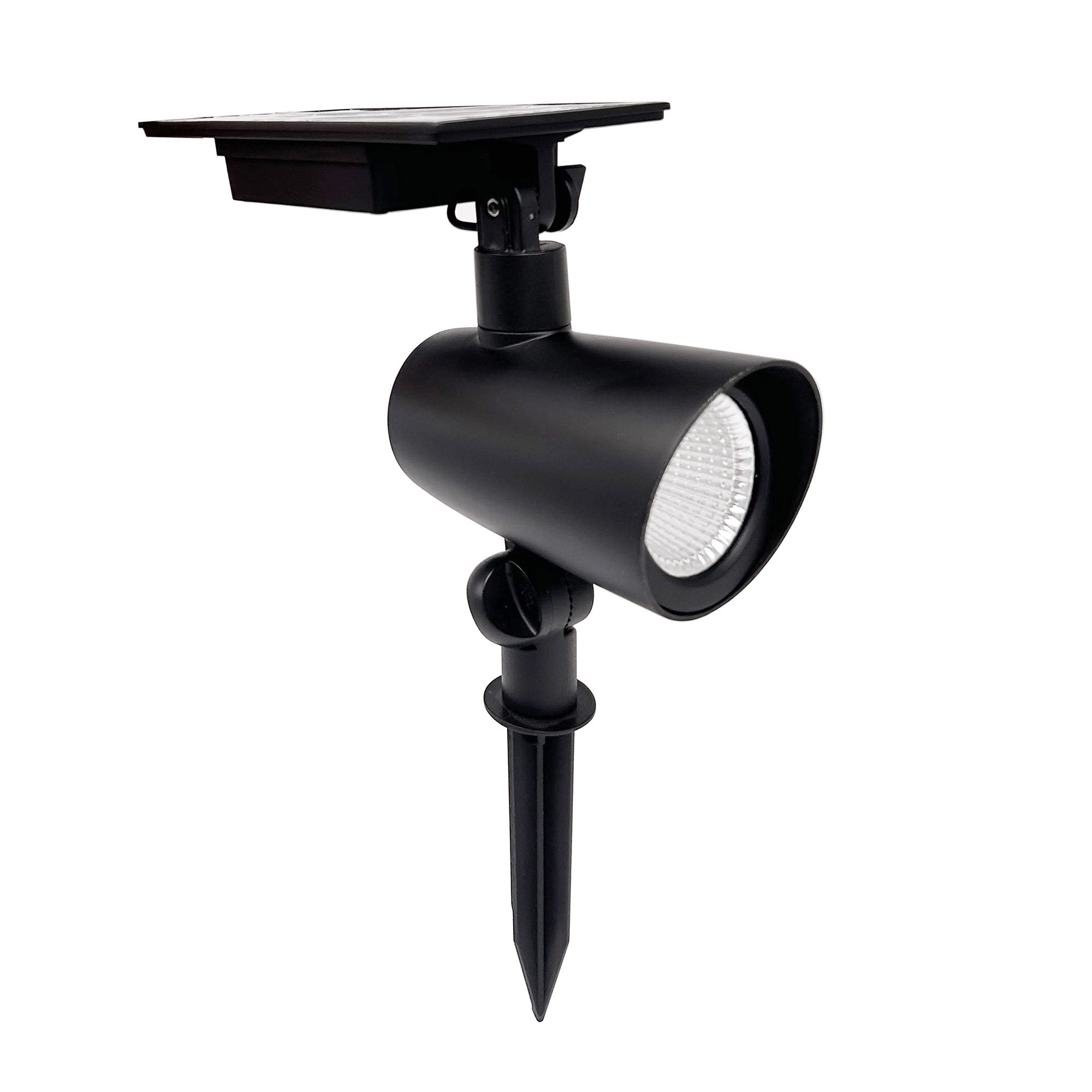 Better Homes & Gardens Taylor Solar Black Cast Metal Color Lock LED Landscape Spotlight, 150 Lumens
