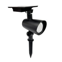 Better Homes & Gardens Taylor Solar Black Cast Metal Color Lock LED Landscape Spotlight, 150 Lumens