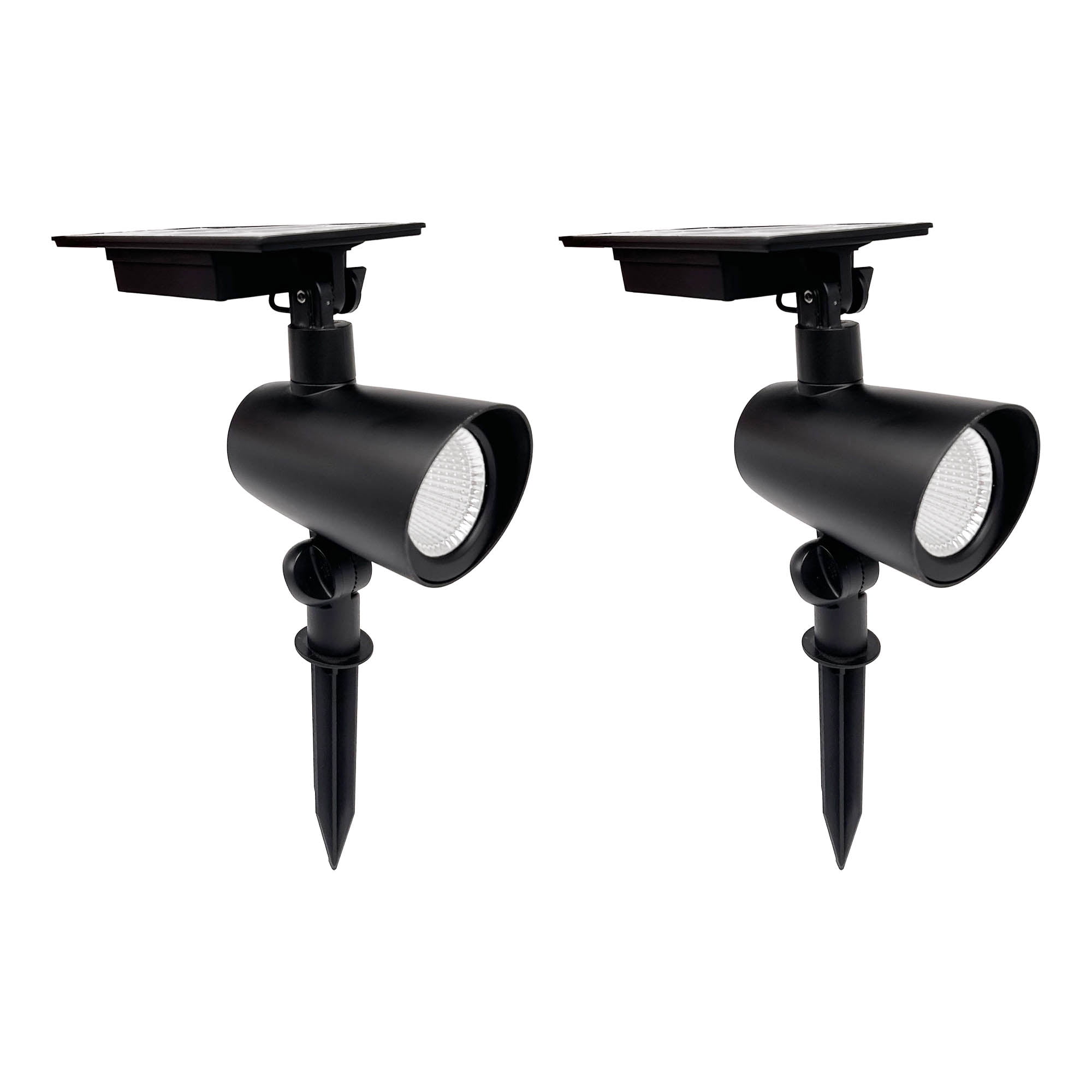 Better Homes & Gardens Taylor Solar Powered Black Cast Metal Color Lock LED Spotlight, 150 Lumens (2 Count) - Walmart.com