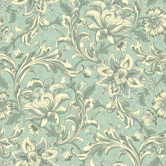 Better Homes & Gardens Teal Isolda Jacobean Peel and Stick Wallpaper, 20.5" x 18'