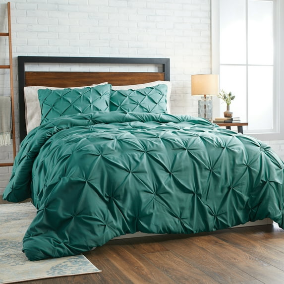 Better Homes & Gardens Teal Pintuck 3-Piece Comforter Set, Full/Queen