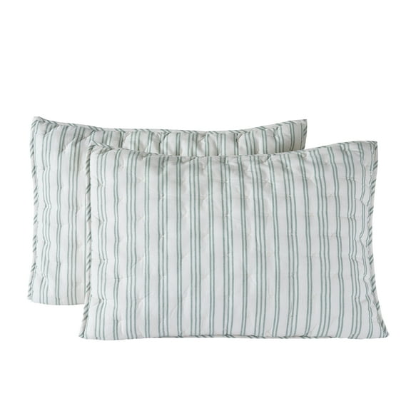 Better Homes & Gardens Teal Yarn Dyed Stripe Chambray Pillow Shams, King (2 Count)