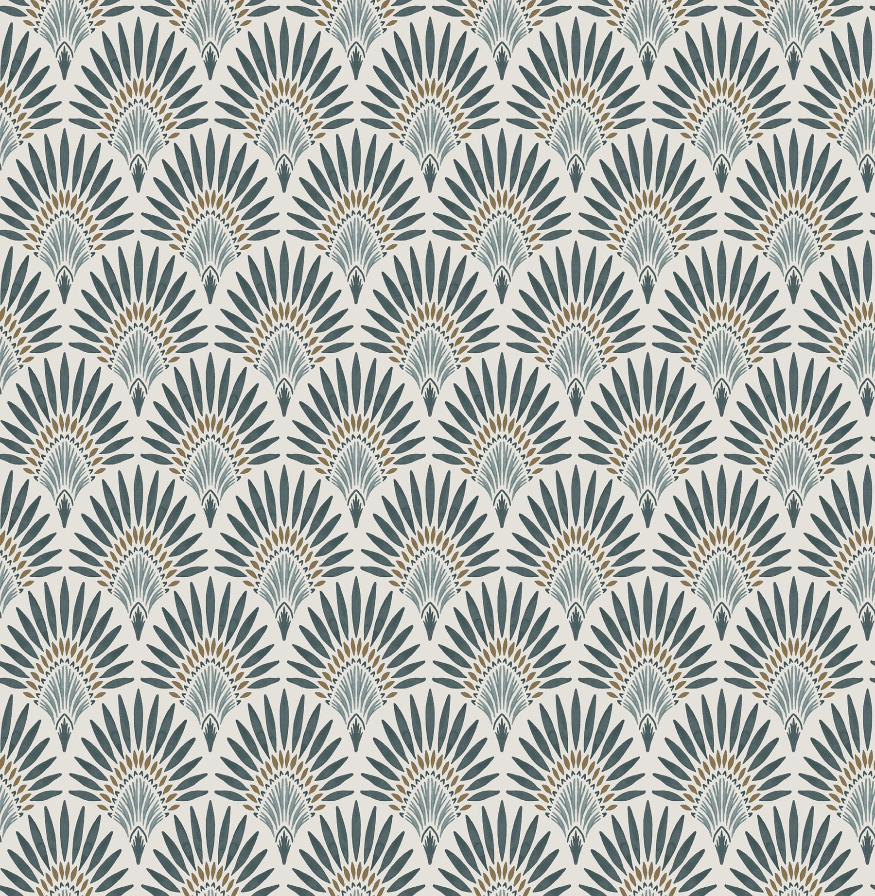 Better Homes & Gardens Teal Zelda Fan Peel and Stick Wallpaper 30.75 Sq. ft, 1 Count