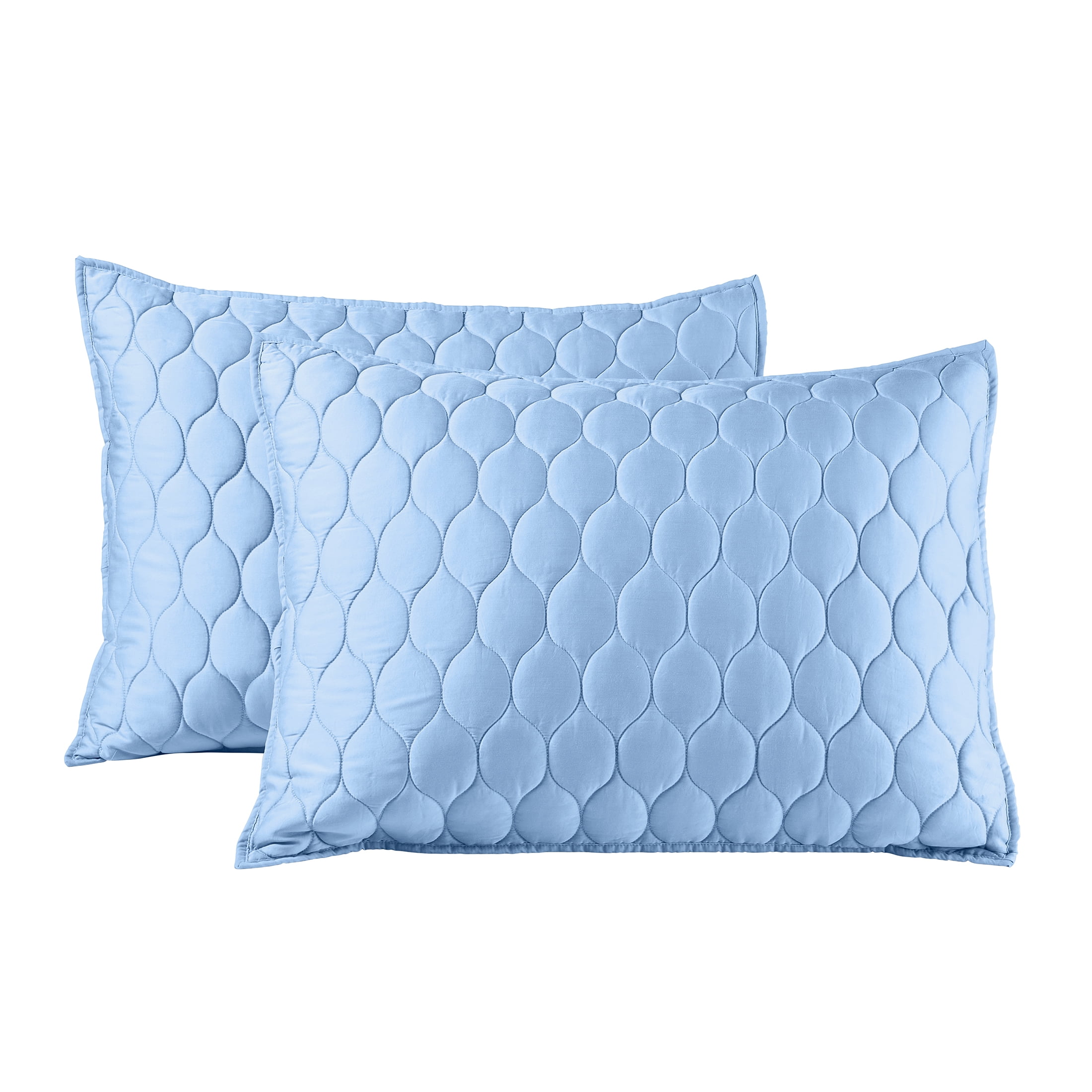 Better Homes & Gardens Tencel Quilted Pillow Shams, King, Light Blue, 2 Pack