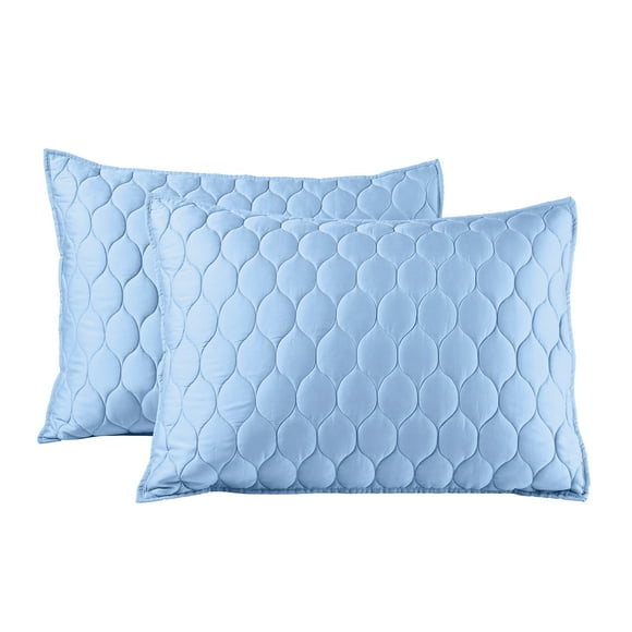 Better Homes & Gardens Tencel Quilted Pillow Shams, Standard, Light Blue, 2 Pack