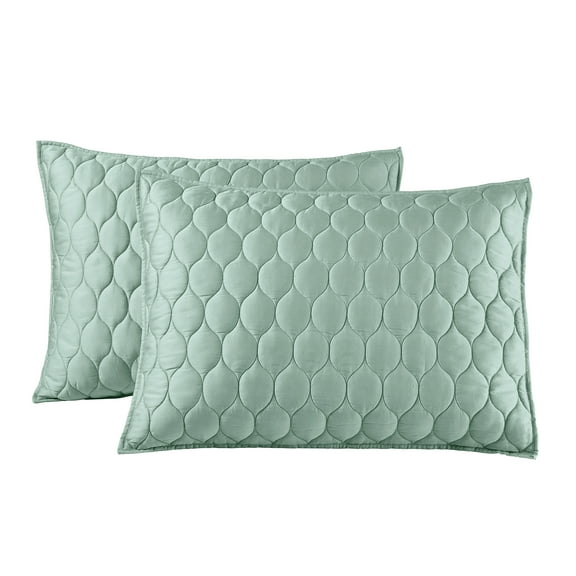 Better Homes & Gardens Tencel Quilted Pillow Shams, King, Seafoam Green, 2 Pack