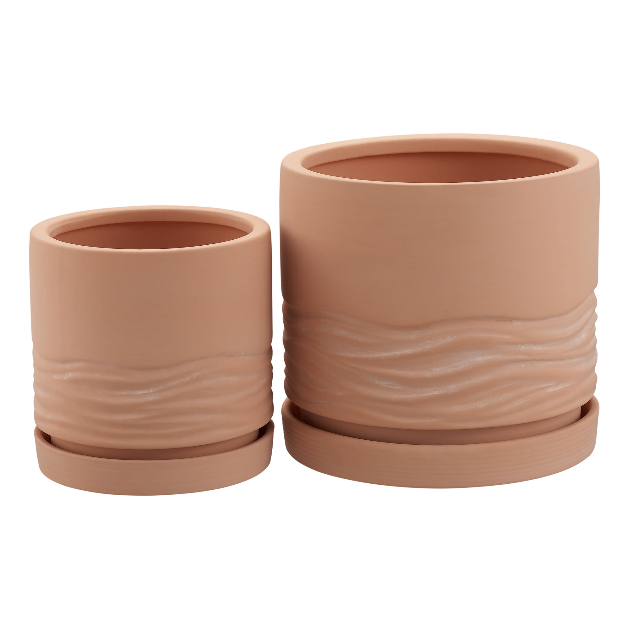 Better Homes & Gardens Terry 6/8inch Nested Terracotta Planters, Red, 2-Pack