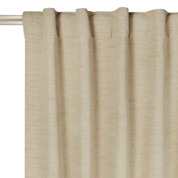 Better Homes & Gardens Textured Solid Chenille Blackout Single Curtain Panel, Beige, 50"W x 84"L