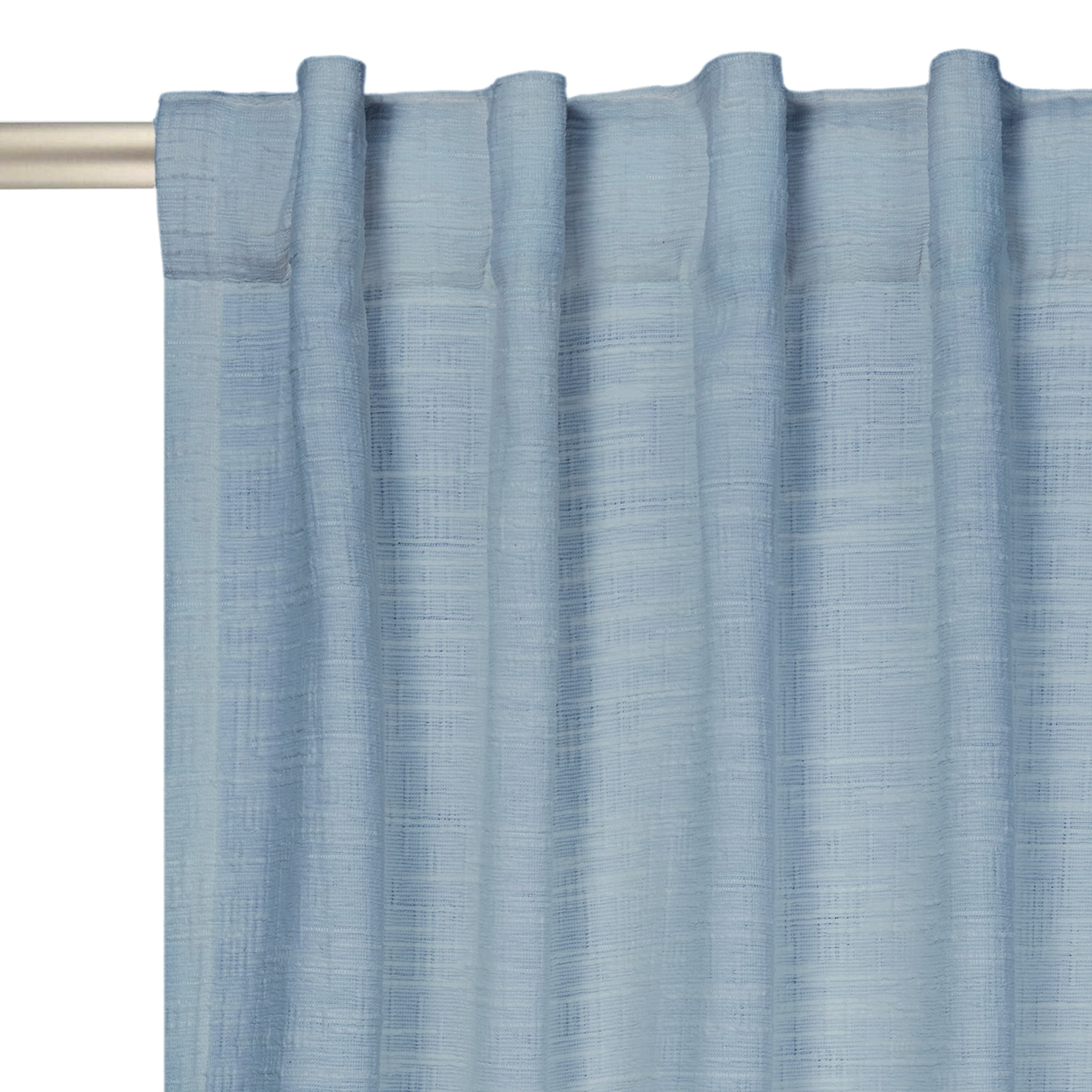 Better Homes & Gardens Textured Solid Chenille Blackout Single Curtain Panel, Blue Silver, 50"W x 84"L