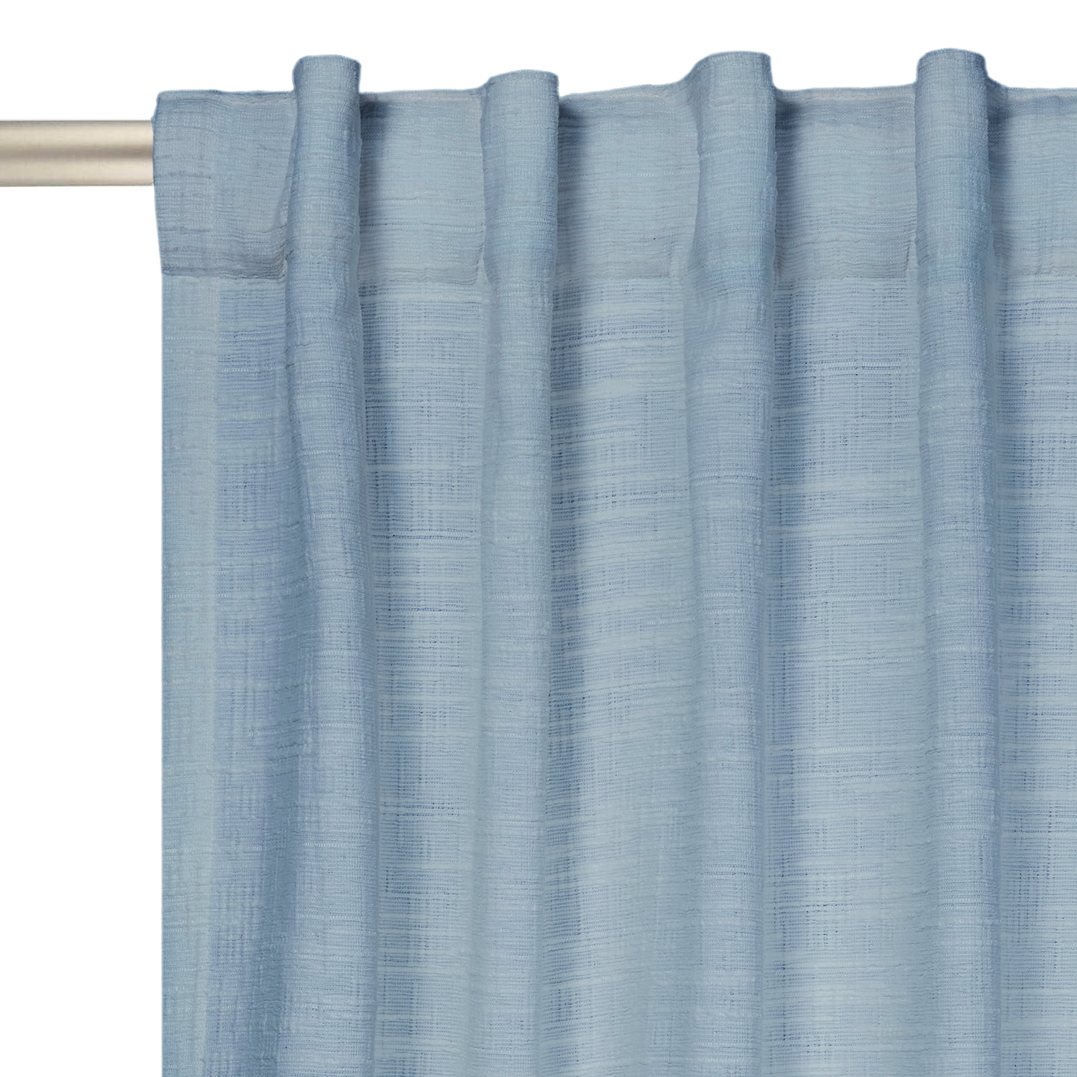 Better Homes & Gardens Textured Solid Chenille Blackout Single Curtain Panel, Blue Silver, 50"W x 95"L