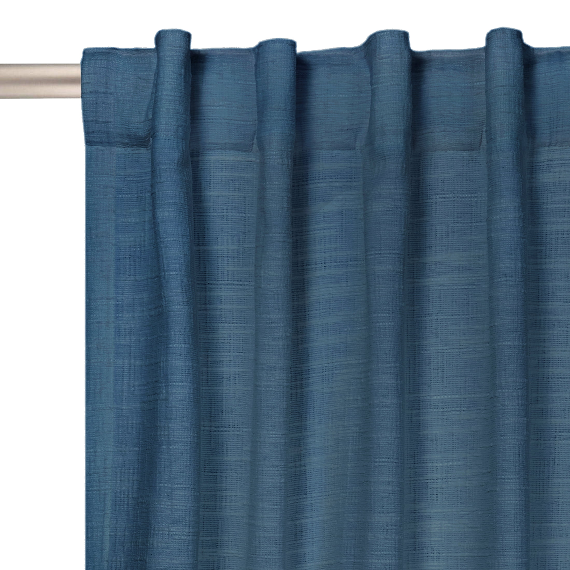 Better Homes & Gardens Textured Solid Chenille Blackout Single Curtain Panel, Washed Indigo, 50"W x 108"L