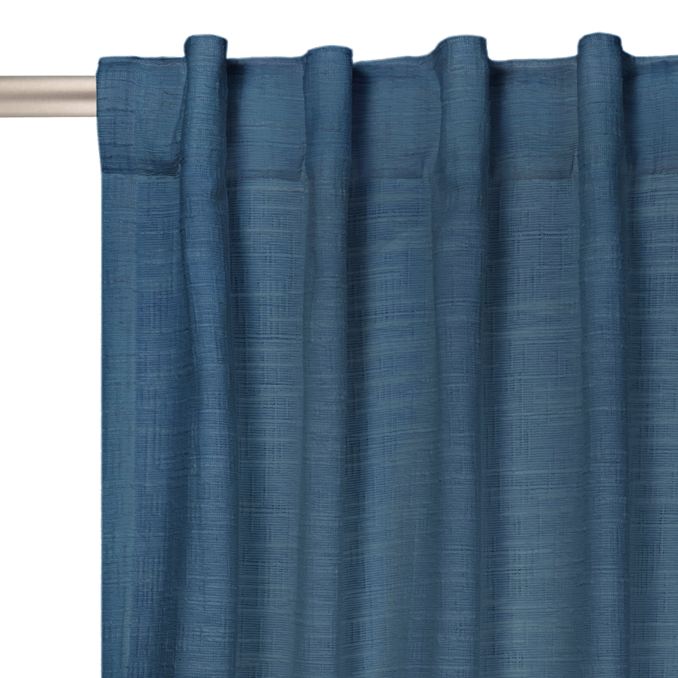 Better Homes & Gardens Textured Solid Chenille Blackout Single Curtain Panel, Washed Indigo, 50"W x 84"L