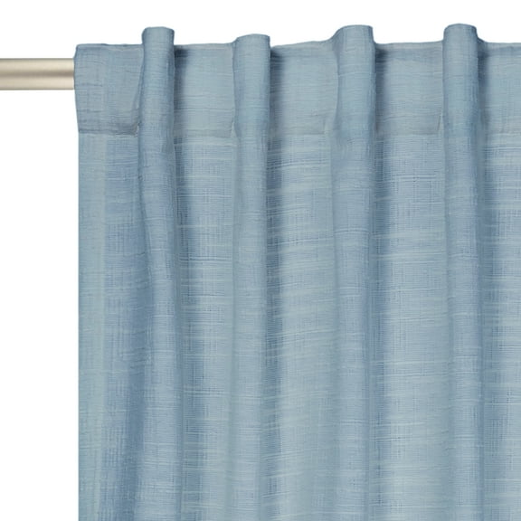 Better Homes & Gardens Textured Solid Chenille Light Filtering Single Curtain Panel, Blue Silver, 50"W x 95"L