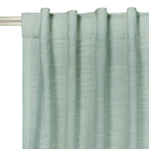 Better Homes & Gardens Textured Solid Chenille Light Filtering Single Curtain Panel, Green River, 50"W x 63"L