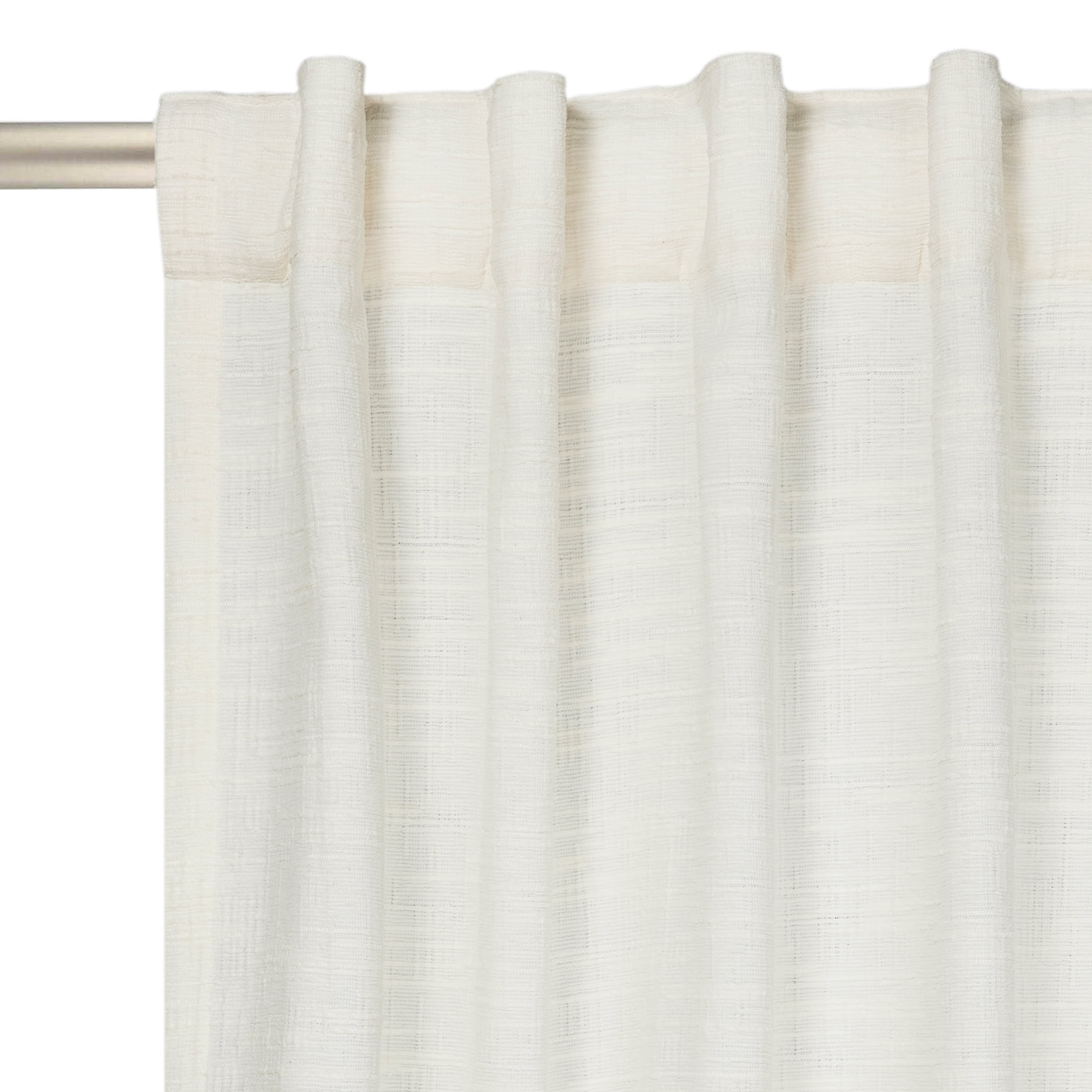 Better Homes & Gardens Textured Solid Chenille Light Filtering Single Curtain Panel, Ivory, 50"W x 84"L