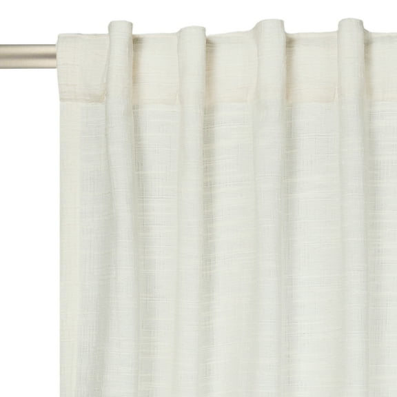 Better Homes & Gardens Textured Solid Chenille Light Filtering Single Curtain Panel, Ivory, 50"W x95"L