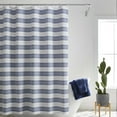 thumbnail image 1 of Better Homes & Gardens Textured Stripe Cotton-Rich Shower Curtain, 72" x 72", Blue/White, 1 of 5