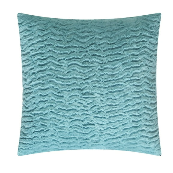 Better Homes & Gardens Textured Wavy Teal Faux Fur Pillow, 22'' x 22'
