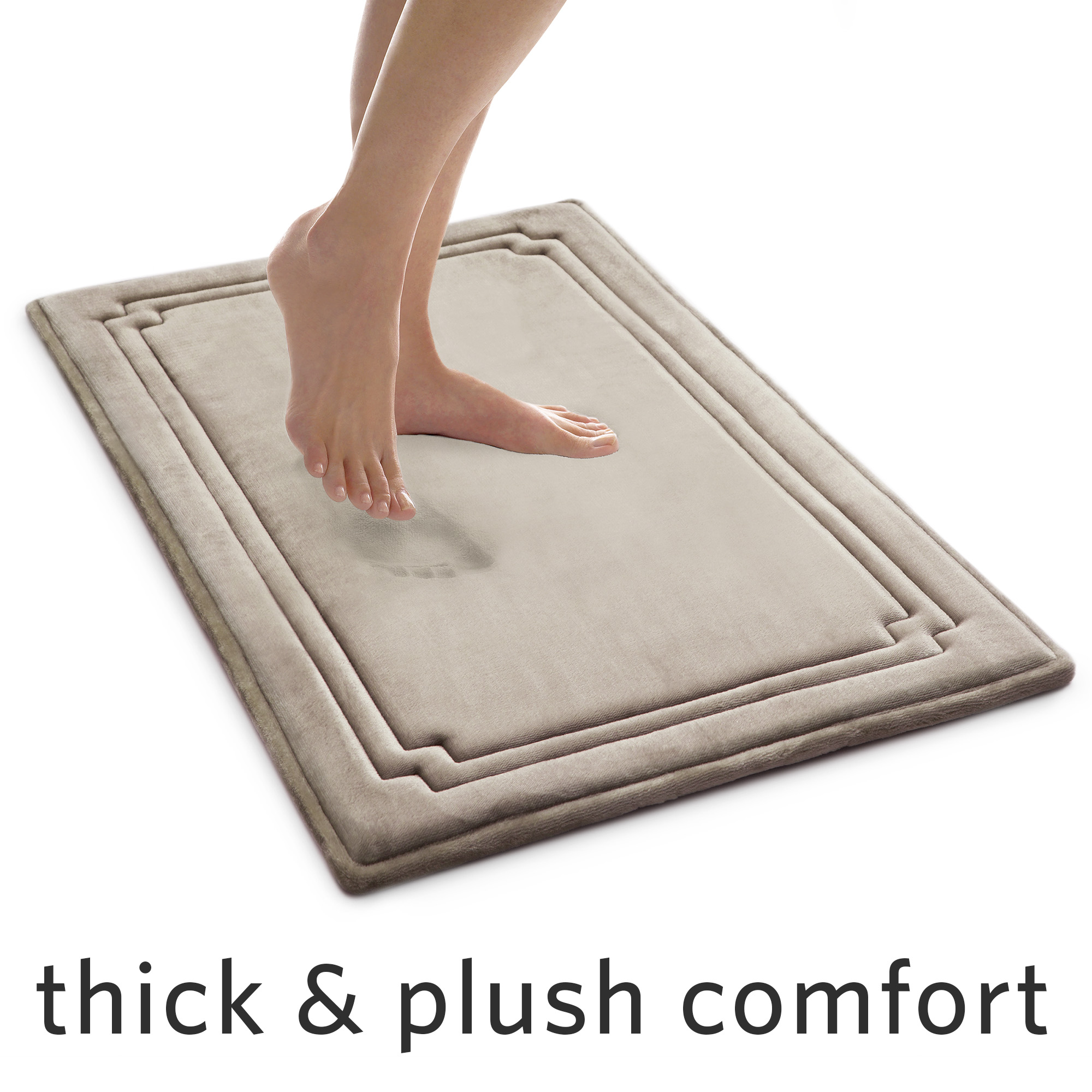 Better Homes & Gardens Thick & Plush 17" x 23.5" White Memory Foam Rug