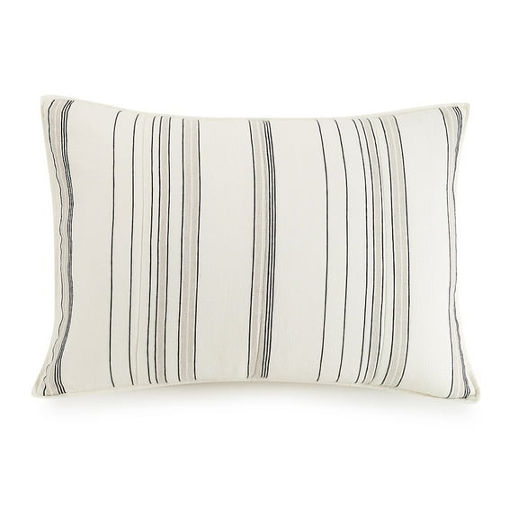 Better Homes & Gardens Ticking Stripe Cotton Pillow Shams, Off-White, King (2 Count), All Ages