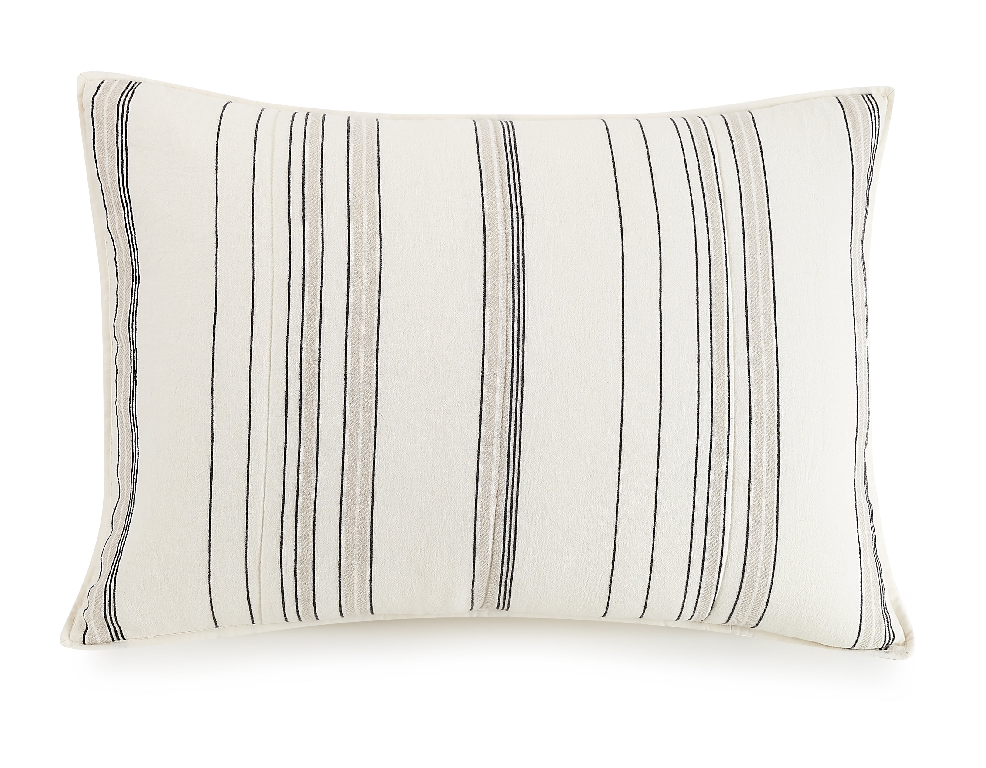Better Homes & Gardens Ticking Stripe Cotton Pillow Shams, Off-White, Standard (2 Count), All Ages