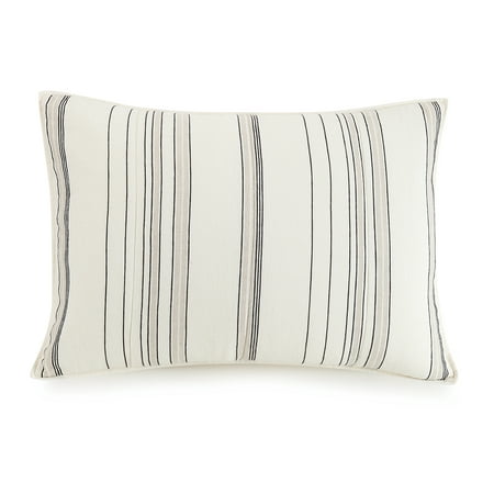 Better Homes & Gardens Ticking Stripe Cotton Pillow Shams, Off-White, Standard (2 Count), All Ages