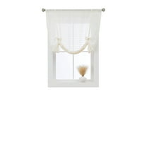 Better Homes & Gardens Tonal Windowpane Balloon Shade, Vanilla Dream, Polyester, Recycled Poly, 42"W x 63"L, 1 Piece, Indoor Curtain, Adult