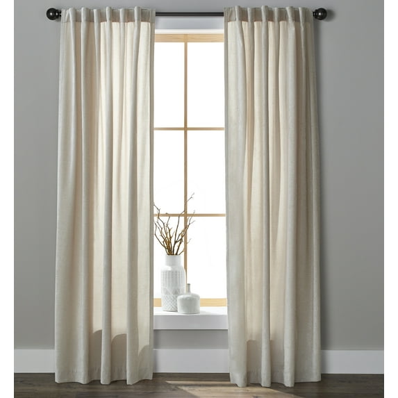 Better Homes & Gardens Light Filtering Chenille Curtain Panel, 1-Piece, Papyrus Beige, 54" W x 63" L